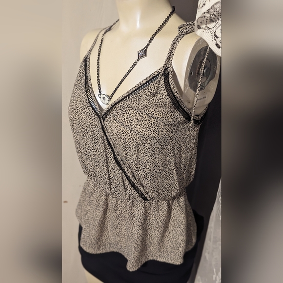 The neck sienna sky new w tags med tank print black & white sexy flowy - Picture 7 of 8